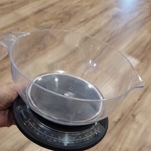 Clear Mixing Bowl with Black Base Progressive Kitchen Scale 5 lbs Adjustable